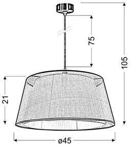 Luster na lanku CHARLIE 1xE27/60W/230V béžová