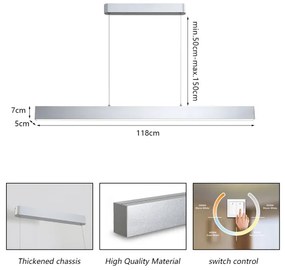 Brilagi - LED Luster na lanku SLEEKLINE LED/40W/230V 3000/4500/6000K strieborná