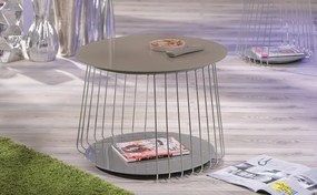 Konferenčný stolík Riva, kov/cappuccino sklo