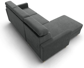 Rohová sedačka Vario s rozkladom univerzálna pravá/ľavá - sivý šenil Wind 89