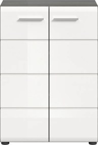 Skrinka Salsa, 60 cm, šedý dub/biela lesk