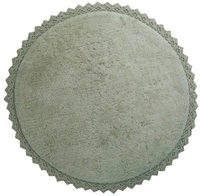 Zelený umývateľný ručne tkaný bavlnený okrúhly koberec ø 110 cm Perla Olive – Nattiot