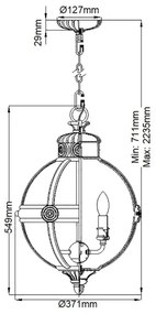 Feiss FE-ADAMS-3P-ANL - Luster na reťazi ADAMS 3xE14/60W/230V bronzová