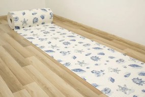 Kúpeľňová penová rohož softy-tex 820 krémová / modrá, mušle