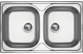 Nerezový drez Sinks CLASSIC 800 DUO V 0,6 mm matný 500 x 800 mm STSCLM80050026V