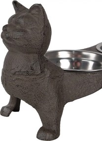Misky pre mačku v liatinovom stojane mačky - 39*15*19 cm / 2*225 ml