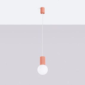 Závesné svietidlo Halo, 1x biele sklenené tienidlo, p