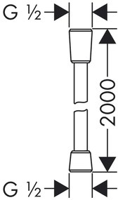 Hansgrohe Isiflex, sprchová hadica 2000 mm, chrómová, HAN-28274000