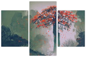 Obraz osamoteného červeného stromu (90x60 cm)