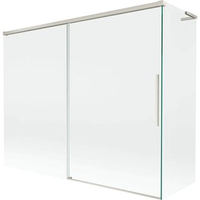 Mexen Rox, L 2-krídlová posuvná vaňová zástena 190 + 90 x 150 cm, 8mm číre sklo, oceľový profil, 8C9L-190-090-97-00