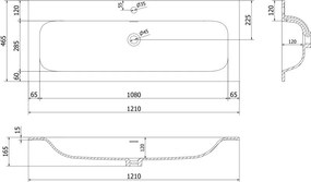 Mexen Orio, kúpeľňová skrinka 120 cm s umývadlom Vela, 2 zásuvky, biela matná, 91A10-12047-2-BFF01-W23M01
