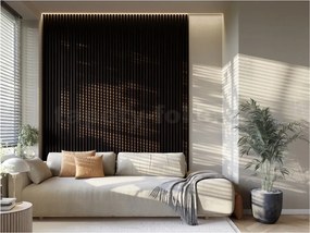 Akustické dekoračné panely MAXI, dub tmavý 3D lamely na filcovom podklade, rozmer 270 x 17,7 cm, IMPOL TRADE