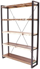furniture-nabytek.cz - Knižnica regál 140x200x35 kov a drevo mango