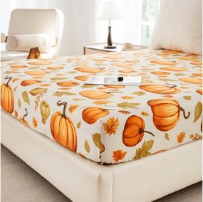 Napínacia obliečka z mikrovlákna AUTUMN PUMPKINS farebná 180x200 cm