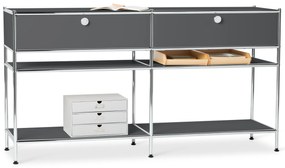 Kovový konzolový stolík »CN3« s 2 zásuvkami, sivý