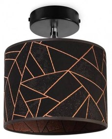 Bodové svietidlo Werona 6, 1x čierne textilné tienidlo so vzorom, (možnosť polohovania), c