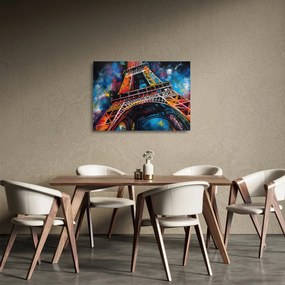 Sklenený obraz - Maľba Eiffelovej veže II. (70x50 cm)