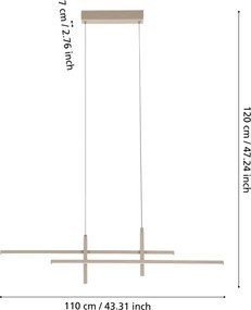 Eglo 901887 - LED závesné svietidlo na lanku TREPILIANO LED/20W/230V béžové