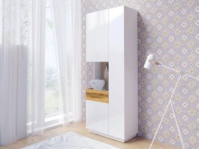 Vitrína Stacey Typ 12 (dub + biely vysoký lesk). Vlastná spoľahlivá doprava až k Vám domov. 1030463