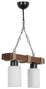 Elegantný luster na reťazi JASMIN 2xE27/40W/230V hnedá/biela