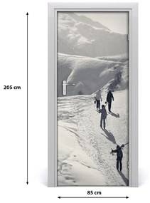 Fototapeta na dvere ľudia lyžiarov 85x205 cm