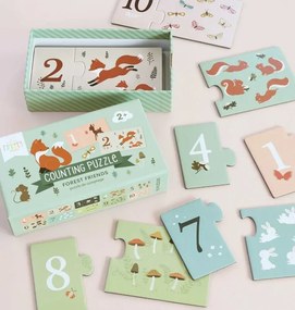 Počítanie puzzle: lesní priatelia