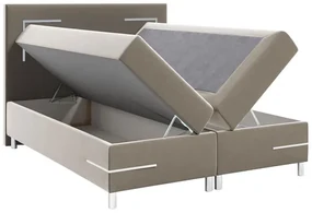 Manželská posteľ 180 cm Frinesa LED (svetlohnedá) (s roštom a matracom) (s úl. priestorom) (s LED osvetlením). Vlastná spoľahlivá doprava až k Vám domov. 1104325