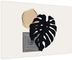 Obraz - Abstrakcia s tropickými listami N⁰2 (90x60 cm)