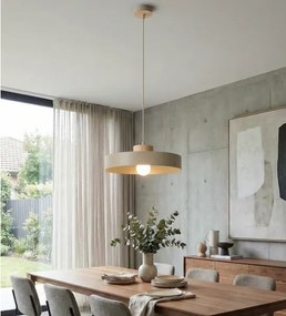 Závesný luster na lane KIVI 1xE27/15W/230V béžový