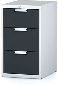 Alfa 3 Dielenský zásuvkový box na náradie MECHANIC, 3 zásuvky, 480 x 600 x 840 mm, antracitové dvere