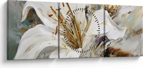 Obraz - Abstrakcia s ľaliou (s hodinami) (90x30 cm)