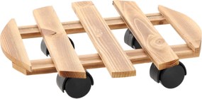 Drevený okrúhly podstavec pod kvetináč na kolieskach, priemer 36 cm *7885