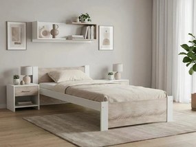 Posteľ IKAROS 80 x 200 cm, biela/dub sonoma Rošt: S latkovým roštom, Matrac: Bez matraca