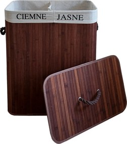 TRENDIE Bambusový kôš na prádlo 100l tmavohnedý + DARČEK