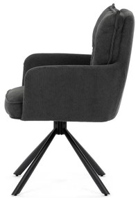 BONTEC Jedálenská stolička, sivá, menčestrová látka, HC-X1128 GREY2 Farba: Šedá