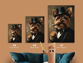 drevko |  Obraz Yorkie z podsvetia