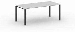 Rokovací stôl INFINITY s čiernou podnožou 2000 x 900 x 750 mm, biela