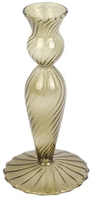 Zelený sklenený svietnik PT LIVING Swirl, výška 17 cm