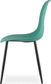 Set štyroch jedálenských stoličiek WAT zelený - čierne nohy (4 ks)
