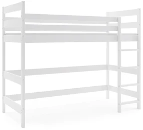 Vyvýšená posteľ z masívu ANTRESOLA 200×90 cm – biela