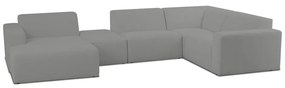 Sivá rohová pohovka z textílie buklé (do "U") Roxy – Scandic