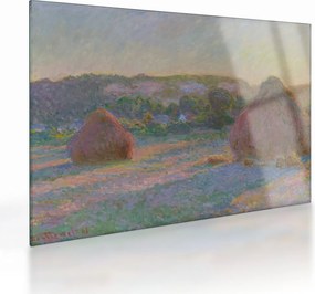 Sklenený obraz - Claude Monet, Stacks of Wheat (End of Summer) , reprodukcia (70x50 cm)