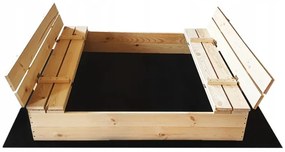 Detské zatvárateľné pieskovisko s lavičkami 120 x 120 cm