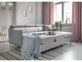 Svetlosivá rozkladacia rohová pohovka (pravý roh) Sweet Harmony – Miuform