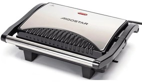 Aigostar B.V. Aigostar - Kontaktný gril 1000W/230V čierna/chróm AI1524