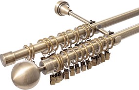 Dvojitá garniža Elegant antique brass 200 cm