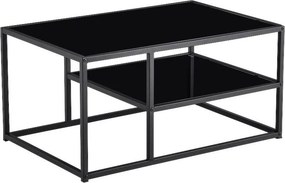 XXXLutz KONFERENČNÝ STOLÍK, čierna, kov, sklo, 90/60/45 cm Ti'me - Stolíky do obývačky - 001088003702