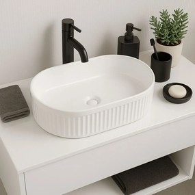 Erga Halle, umývadlo na dosku 490x315x130 mm, biela lesklá, ERG-V03-HALLE49-WH