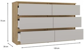 Komoda Malwa M6 120 cm dub artisan/kašmír
