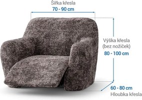 Bielastické poťahy MARMO hnedé relaxačné kreslo (š. 70 - 90 cm)
